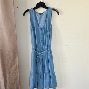 a.n.a Light Blue Sleeveless Tie-Waist Midi Dress